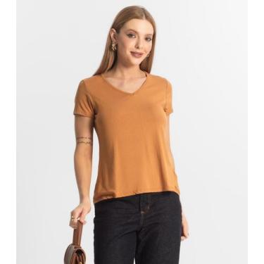 Imagem de Blusa Feminina Básica Select Marrom, M, Marrom