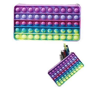 Imagem de Estojo de lápis pop, estojo de caneta Fidget Pencil Simple Sensorial Silicone Bubble Toy, bolsa de armazenamento de papelaria, brinquedo de descompressão para crianças, presentes de temporada escolar,