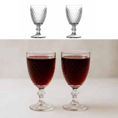 Imagem de Conjunto com 6 Taças de Vidro Estilo Bico de Abacaxi, 325ml, Design Vintage, Base Reforçada, Ideal para Água, Vinho e Drinks