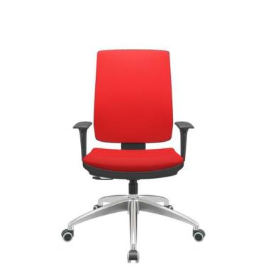 Imagem de Cadeira Office Brizza Soft Aero Vermelho RelaxPlax Base Aluminio 120cm