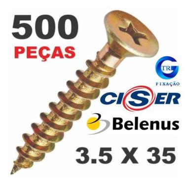 Imagem de Parafuso Para Madeira Chata Philips 3,5 X 35 Chipboard Caixa 500pçs - 