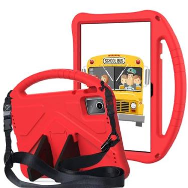 Imagem de QYiiD Capa infantil para Lenovo Tab M11 /Tab K11 27.9 cm 2024, proteção leve com alça conversível e alça de ombro infantil para Lenovo M11 (TB330FU / TB330XU), vermelha