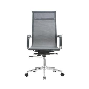 Imagem de Cadeira de Escritório Presidente em Tela e Base Cromada - Fratini E, C