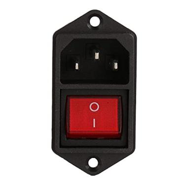 Imagem de Tbest IEC 320 C14 CA POWER SOCKET SOCKET STANDECH STANDECE 250V10A Painel Vermelho Montagem DE Montagem Com Interruptor DE Balancim para Equipamentos Eletrônicos ABS PLÁSTICO DE