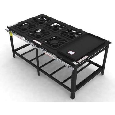 Imagem de Fogão Industrial Gastromaq 6 Bocas Mistas com Chapa Linha Centro FG406