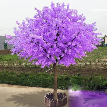 Imagem de Árvore de cerejeira artificial com luzes, árvore de flor falsa rosa feita à mão, peça central floral decorativa para uso interno e externo, casa, casamento, festa, Natal (1,8 x 1,2 m)