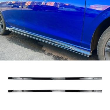 Imagem de Extensão de spoiler de lábio para saia lateral do carro, difusor de proteção compatível com Golf MK8 Rline GTI, acessórios de avental divisor de saia lateral do carro (preto brilhante)