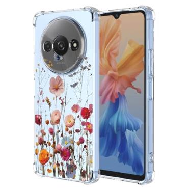 Imagem de RRXSYXL Capa para Xiaomi Poco C61, Capa Redmi A3 4G com estampa floral transparente, capa macia à prova de choque para Xiaomi Poco C61, Redmi A3 4G, bonita floral
