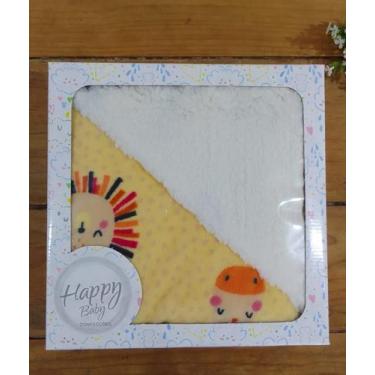 Imagem de Manta Cobertor para Bebê Microfibra com Sherpa SAVANA AMARELO 1 Peça -