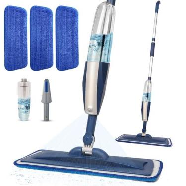 Imagem de Spray Mop Panda Grip para limpeza de piso úmido com 3 almofadas azuis