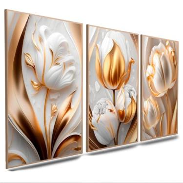 Imagem de Kit de Quadros Decorativos para Sala e Quarto - Quadros/Posters Decoração de Ambientes - Conjunto Luxuoso 3 Peças(07,50x30)