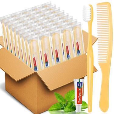 Imagem de Conjunto de escovas de dentes NICEMOVIC, pacote com pasta de dentes e 
