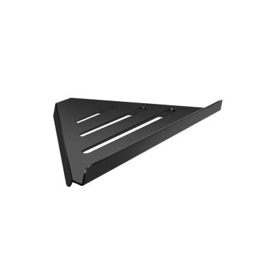 Imagem de Prateleira Suporte Canto Para Banheiro Preto Grega Aço Inox 30cm