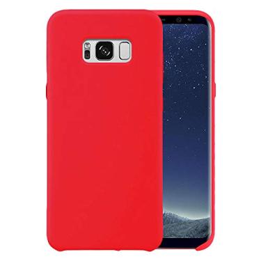 Imagem de Capa de telefone de silicone líquido para Samsung Galaxy S8+ S8 Plus 6,2 polegadas G955 G955U à prova de choque/borracha gel/capa proteção contra quedas vermelha