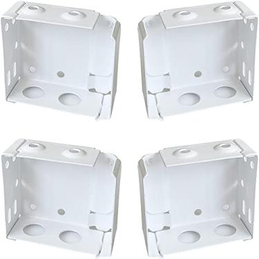 Imagem de 4 peças de suporte de caixa com 2 conjuntos para persianas venezianas de trilho alto de 5 cm, cor branca, suporte de tampa, cortina de janela com 5 cm x 5 cm de tamanho