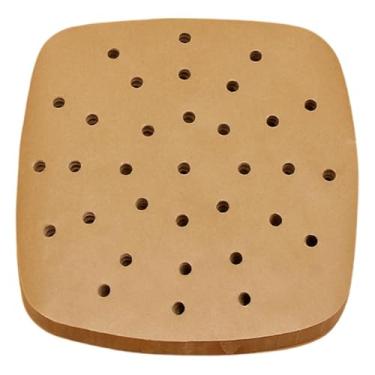 Imagem de Bothyi 100 peças de papel vegetal com orifícios de ventilação quadrados, resistentes, versáteis e fáceis de limpar, acessórios para grelha, folhas para, 18.5 Cm X 18.5 Cm