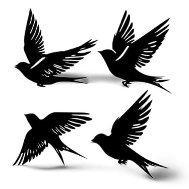 Imagem de Aplique Quadro decorativo MDF pássaros kit com 4 unidades passarinho c/fita dupla face