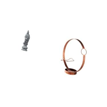 Imagem de Fenteer Guan Yin Estatueta Escultura Ornamento Tradicional Estátua de Buda Feminina Acessórios para Estante Armário de Mesa Suporte de Garrafa de Vinho de Fer