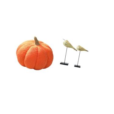 Imagem de Fenteer Almofadas de Abóbora de Halloween, Almofadas de Pelúcia para Sofá E Estátuas de Pássaros de Madeira, Estatuetas de Animais, Ornamentos Decorativos Mod