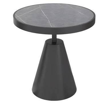 Imagem de Mesa de canto com base de metal design redondo mesa de centro moderna mesa lateral para sala de estar sofá quarto mesa de cabeceira compacta