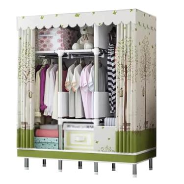 Imagem de YPDJVLTI Armário portátil armário portátil armário moldura de aço armários para quarto roupas armário economiza espaço grande armário fácil de montar armário espaçoso