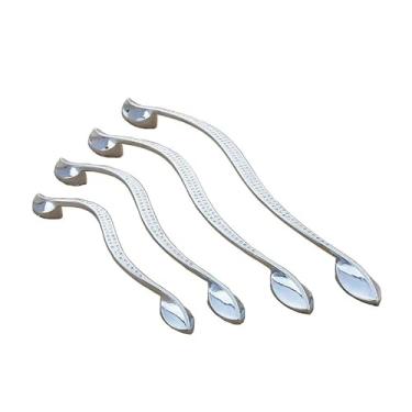 Imagem de CXYFQUUK Puxadores de móveis de liga de zinco, gaveta, armários de cozinha, puxadores de armário, cômoda, caixa de sapatos, puxador de porta pequeno, 2 peças (224 mm)