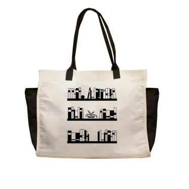 Imagem de Ecobag grande big GG algodão ecológico sustentável bolsa cru ou preto ecobags escola necessaire presente natal amigo ocu