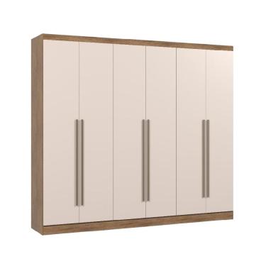 Imagem de Guarda-Roupa Casal 6 Portas com Espelhos e Gavetas Internas Corredicas Telescopicas 2,60m