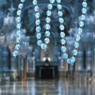 Imagem de Cortina com contas de cristal, apanhadores de sol, contas em formato de octógono, decorativas, janela, porta, contas, divisória, divisória de quarto, pendurada, suspensa