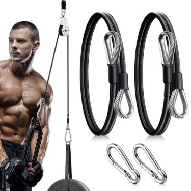 Imagem de TOBWOLF 2 peças de cabo de extensão de academia de 50,8 cm, acessório de corda de extensão de fitness para acessórios de casa e academia, cabos de ginástica de substituição para máquina de puxar para