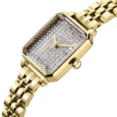 Imagem de Relógios De Aço Inoxidável Feminino Ibso 9203 à Prova D'água Ouro