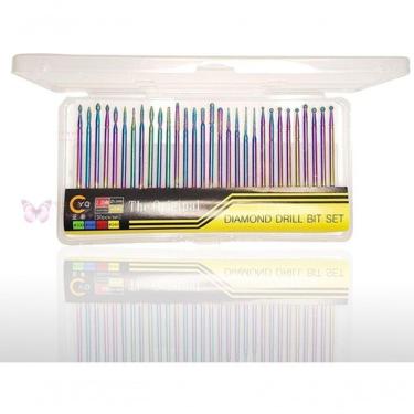 Imagem de Kit 30 Brocas Diamantadas Colorida Profissionais Unha Gel