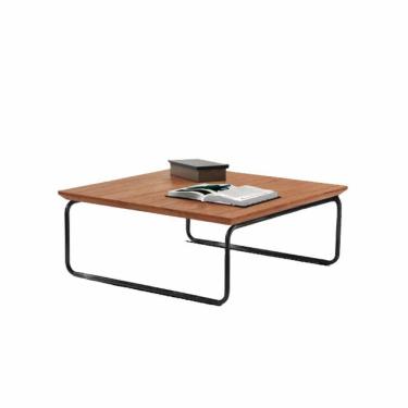 Imagem de Mesa De Centro Munique 70x70 Cm Castanho Com Base Preta