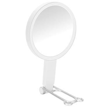 Imagem de GEERYZHE Espelho de Maquiagem Iluminado Com Ampliação Dupla Face 20X / 1X LED Espelho de Maquiagem Com 64 LED Touch Control 3 Modos de Iluminação de Cores Carga USB para Viagens Banheiro (Branco)