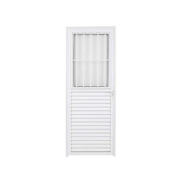 Imagem de Porta De Alumínio C-grade E Veneziana Inferior -80x210- Direita - Branca