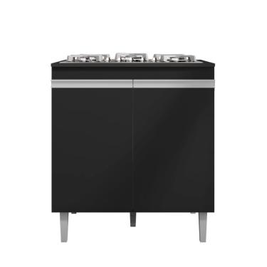 Imagem de Balcão Armário De Cozinha Multiuso Para Cooktop Com Tampo 4 Ou 5 Bocas Andréia Preto- Mabe Magazine