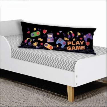Imagem de Travesseiro de Corpo Personalizado 90x30cm com Fibra Siliconada – Estampa Astronauta para Cama de Solteiro (PLAY GAME-1486)