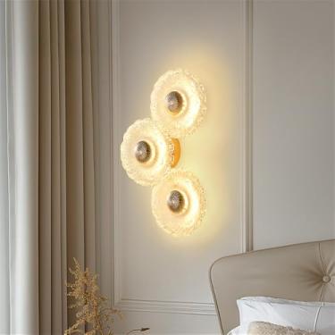Imagem de Luminária de parede moderna e luxuosa com LED, estilo artístico, para sala de estar, quarto, cabeceira, casa de campo, hotel, escada ou corredor (3 lâmpadas)
