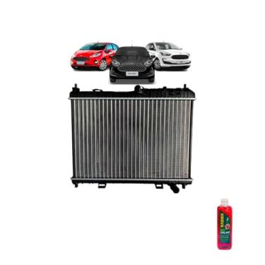 Imagem de Kit Radiador Ford Fiesta 13>16 1.5 1.6 Ka 15> + Aditivo Radiador RadiEx R1952 Rosa