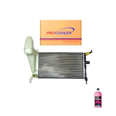 Imagem de Kit Radiador GM Celta 1.0 1.4 00/06 Sem Ar + Aditivo Radiador Orbi Química Rosa 1L