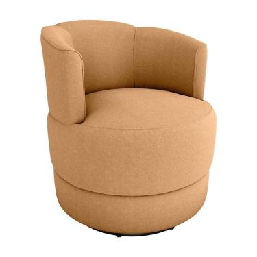 Imagem de Poltrona Decorativa Giratória Base De Ferro Marselha Boucle Mostarda Matrix Boucle Mostarda