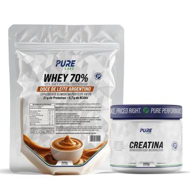 Imagem de Kit Whey Protein 70% Concentrado 900g + Creatina 500g Pura-Unissex