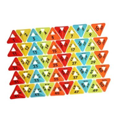 Imagem de Vaveren Conjunto de 50 cones triangulares para treinamento de futebol, agilidade e marcação de campo para jogos, pistas e quintal.