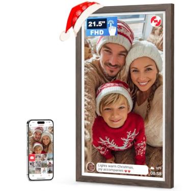 Imagem de Arktronic Frameo Porta-Retratos Digital Grande De 21,5 Polegadas Com Tela Sensível Ao Toque Fhd Ips, Porta-Retratos Digital Wifi De 32 Gb, Montável Em Parede, Compartilha Fotos/Vídeos Por Meio De A