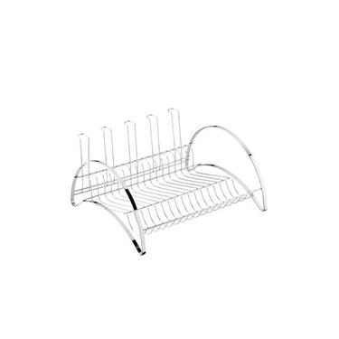 Imagem de Escorredor Yasmin 16 Pratos Com Porta Copos Em Aço Cromado 40X20cm - Schmitt