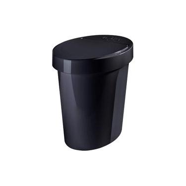 Imagem de Lixeira Coza Oval Retrô Poliestireno 5 Litros – Preto Preto