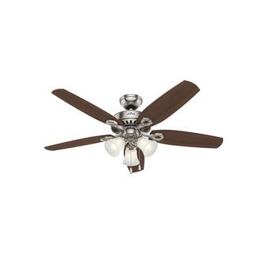 Imagem de Ventilador de Teto Residencial Builder Plus Niquel Escovado Hunter Fan Oficial
