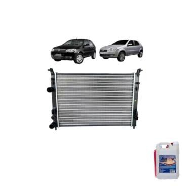 Imagem de Kit Radiador Palio Fire 1.0 1.3 8/16V Strada 1.4 C/S Ar + Aditivo e Água Desmineralizada 5L