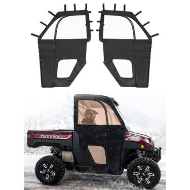 Imagem de ZIDIYORUO Gabinete de cabine UTV compatível com Polaris Ranger 1000 2020-2025, Ranger XP 1000 2017-2025, portas de PVC à prova d'água e conjunto de janela de cabine UTV isolada com zíper YKK, fácil