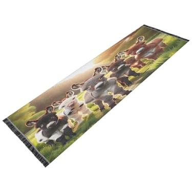 Imagem de JUZIHAI Tapete de corredor de 6 x 1,8 m, tapete de chão antiderrapante lavável tipo linho, macio e longo para quarto, cozinha, entrada, lavanderia, decoração